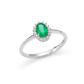 Anello Miluna Smeraldo e Diamanti Oro Bianco 18kt LID3673
