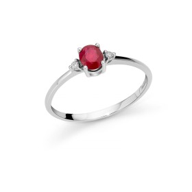 Anello Miluna Rubino 0,43ct e Diamanti Oro Bianco 18kt LID3671