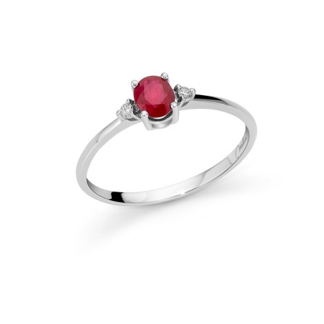 Anello Miluna Rubino 0,43ct e Diamanti Oro Bianco 18kt LID3671