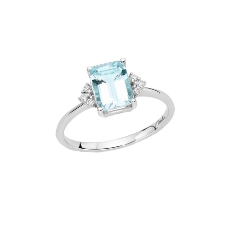 Anello Miluna Acquamarina e Diamanti Oro Bianco 18kt LID3766