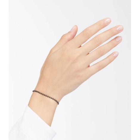 Bracciale Bollicine Argento e Oro Rosa 9kt Pvd Nero