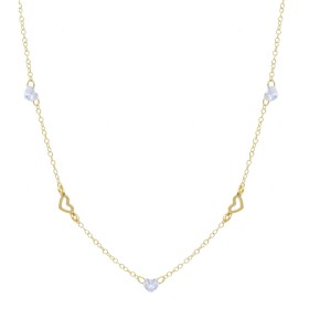 Collana Cuore Oro Giallo 9kt con Zirconi