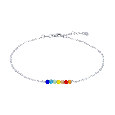 Cavigliera Donna Argento Pietre Colorate