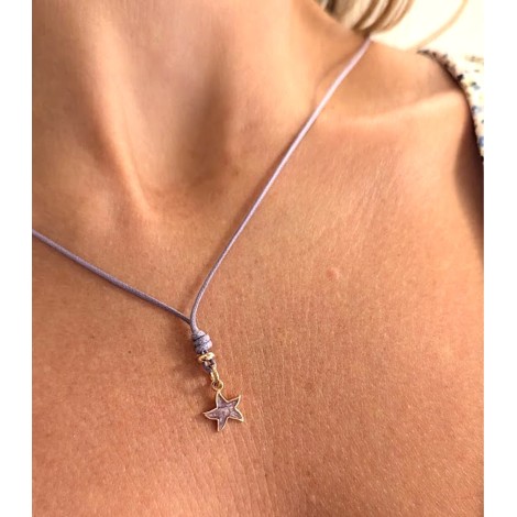 Collana Dodo Stella Viola Cordino Lilla