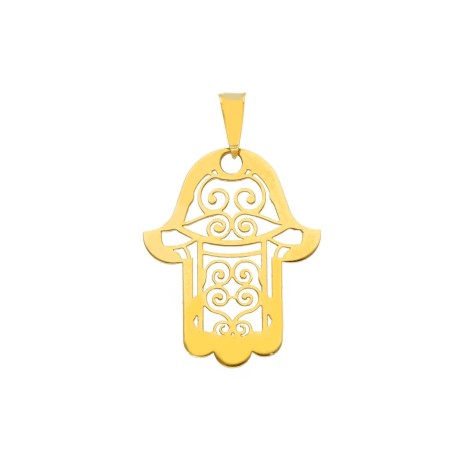 Ciondolo Mano Di Fatima Oro Giallo 18kt Lastra