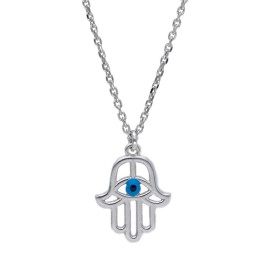 Collana Mano di Fatima Argento 925 Smalto