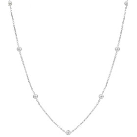 Collana Oro Bianco 9kt Zirconi