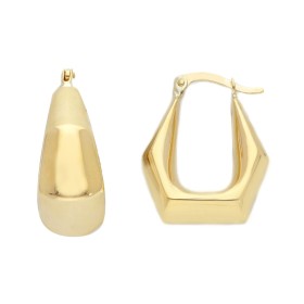 Orecchini Lati Sfaccettati Oro Giallo 9kt