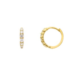Orecchini Cerchietto Oro Giallo 9kt Zirconi
