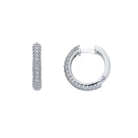 Orecchini Cerchietto Oro Bianco 9kt Zirconi