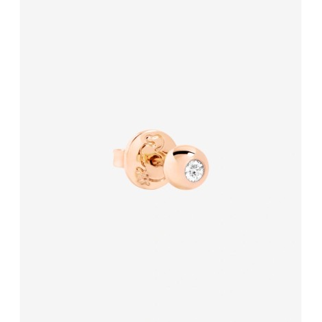 Monorecchino Dodo Bollicine Oro Rosa 9kt Diamante Bianco