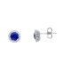 Orecchini Fiore Oro Bianco 9kt Zirconi Blu
