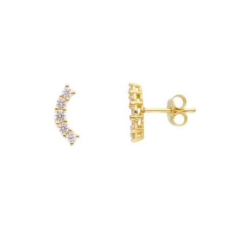 Orecchini Oro Giallo 9kt Zirconi Bianchi