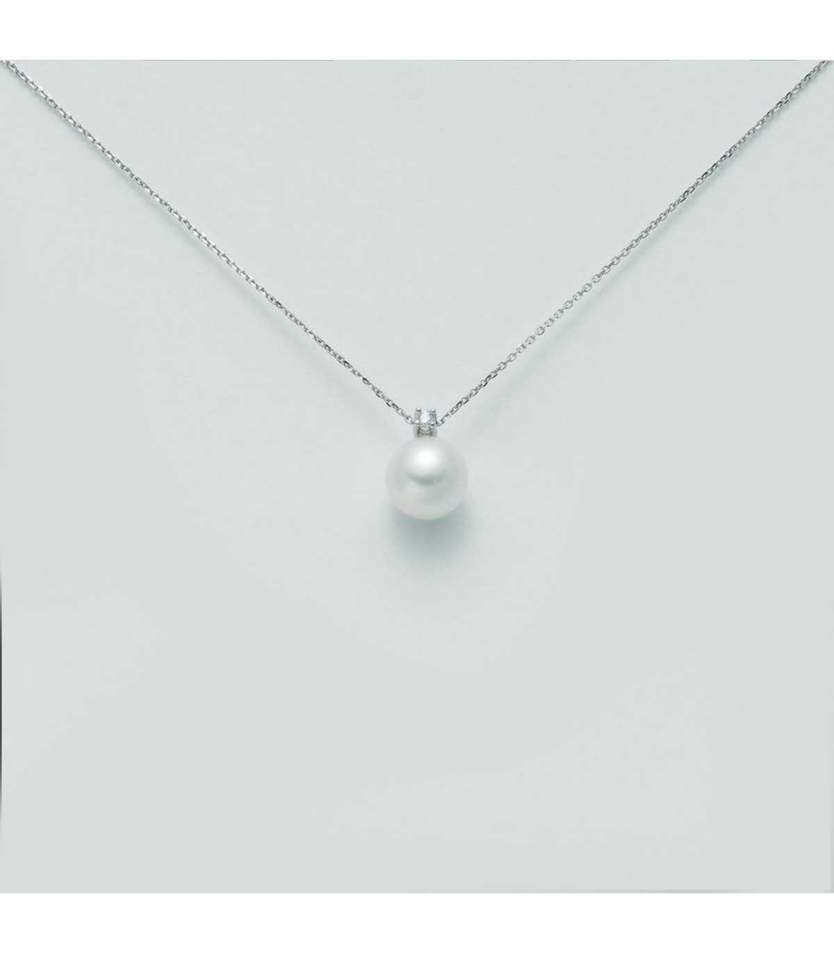 Collana Donna Miluna Parure Perle Oro Bianco 18Kt Perla Bianca e Diamante  PCL5499