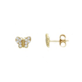 Orecchini Farfalla Oro Giallo 9kt Zirconi