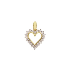 Ciondolo Cuore Oro Giallo 9Kt Zirconi