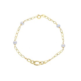 Bracciale Catena Oro Giallo 18kt Perle