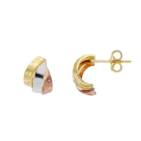 Orecchini Intrecciati Tre Ori 18kt