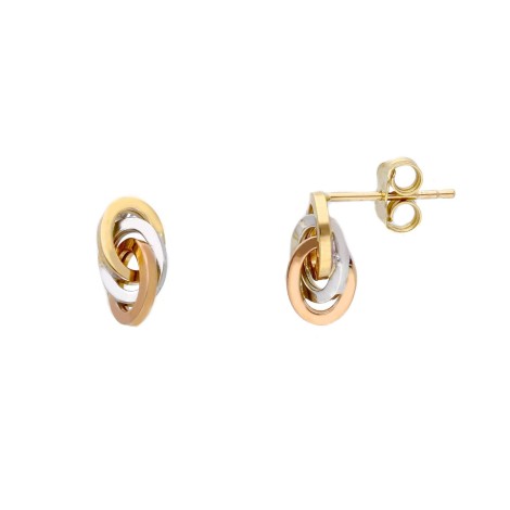 Orecchini Intrecciati Ovali Tre Ori 18kt