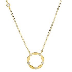 Collana Cerchietto Oro Giallo 18kt Zirconi
