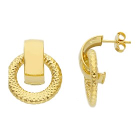Orecchini Cerchietti Lavorati Intrecciati Oro Giallo 18kt