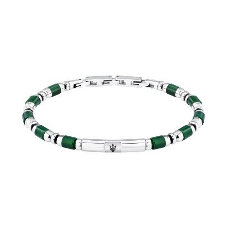 Bracciale Maserati Iconic Acciaio ed Elementi Verdi JM334AVD48