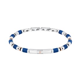 Bracciale Maserati Iconic Acciaio ed Elementi Blu JM334AVD45