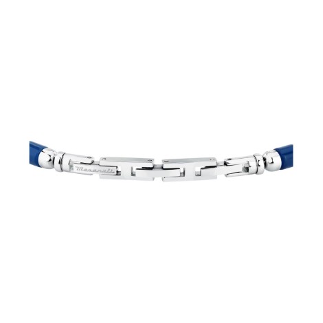 Bracciale Maserati Iconic Acciaio ed Elementi Blu JM334AVD45