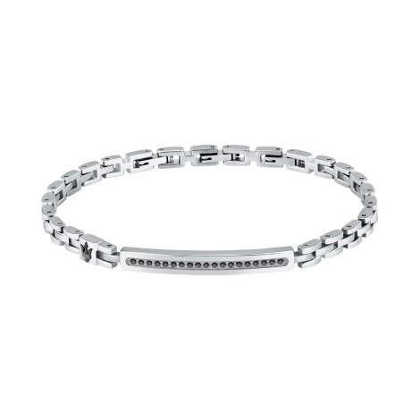 Bracciale Maserati Iconic Acciaio e Zirconi Neri JM224AVD41