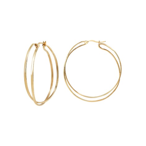 Orecchini Cerchio Breil Acciaio Dorato Doppio Filo TJ3676