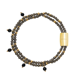 Bracciale Breil Magnetica Doppio Filo Di Agata Nera TJ3684
