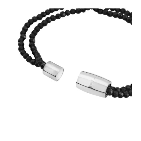 Bracciale Breil Magnetica Doppio Filo Con Cristalli Neri TJ3687