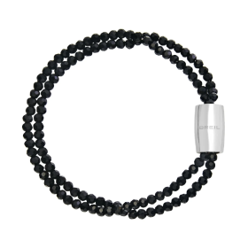 Bracciale Breil Magnetica Doppio Filo Con Cristalli Neri TJ3687