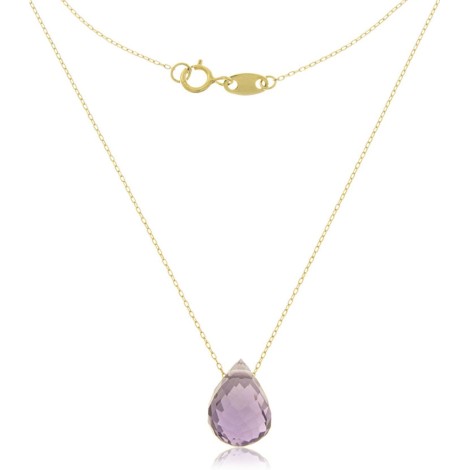 Collana Goccia Oro Giallo 9kt Ametista 9V/9GAG53027