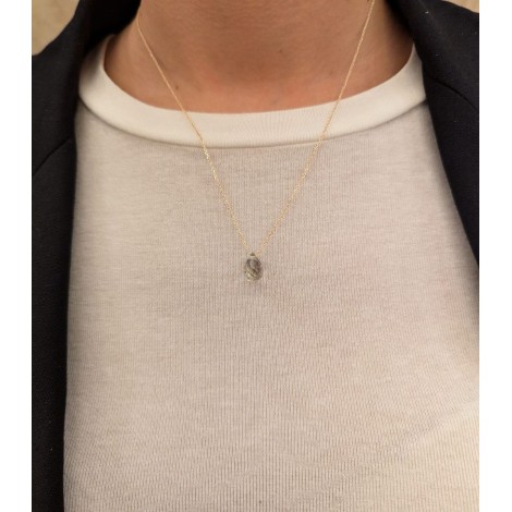Collana Goccia Oro Giallo 9kt Prasiolite 9GAG53026