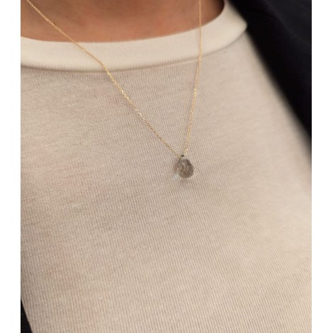 Collana Goccia Oro Giallo 9kt Prasiolite 9GAG53026