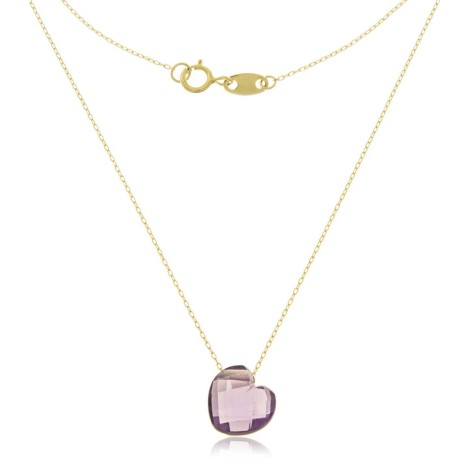 Collana Cuore Oro Giallo 9kt Ametista 9V/9GAG53119