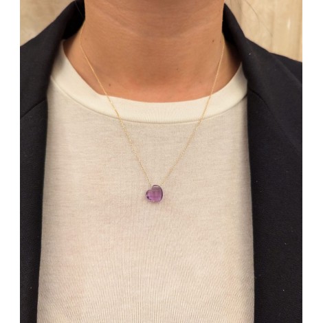 Collana Cuore Oro Giallo 9kt Ametista 9V/9GAG53119