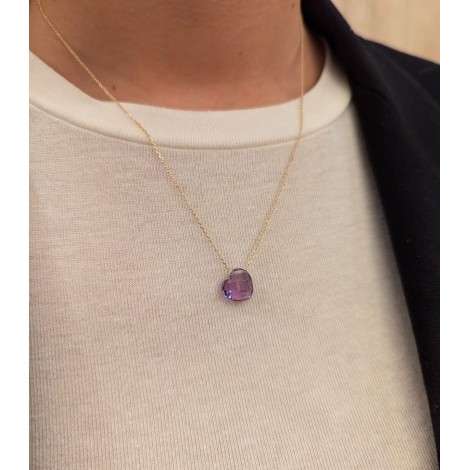 Collana Cuore Oro Giallo 9kt Ametista 9V/9GAG53119