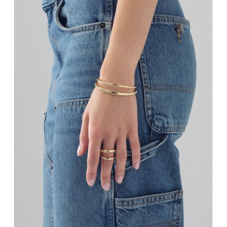 Anello Unoaerre Line Doppio Filo Bronzo Dorato