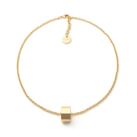 Collana Unoaerre Bronzo Dorato Anello Esagonale