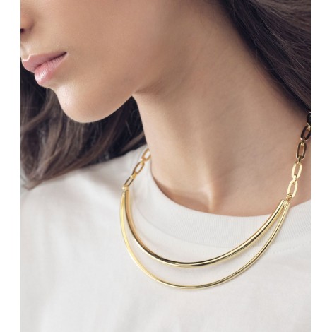 Collana Unoaerre Line Bronzo Dorato Semirigido