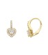 Orecchini Cuore Oro Giallo 9Kt Zirconi