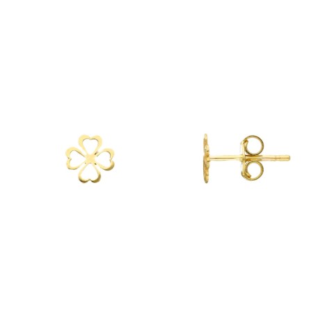 Orecchini Quadrifoglio Forato Oro Giallo 9kt
