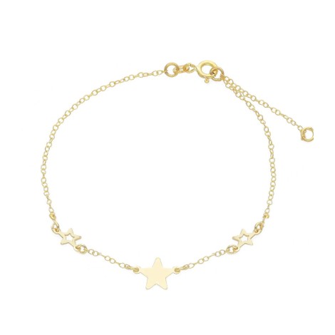 Bracciale Tre Stelle Oro Giallo 9k
