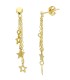 Orecchini Pendente Tre Fili Stelle Oro Giallo 9kt