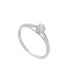 Anello Solitario Oro Bianco Zircone Sei Punte