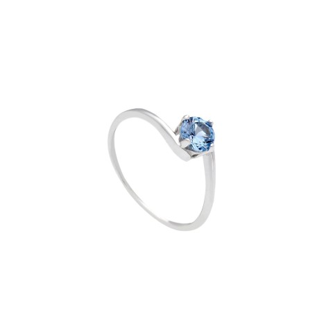 Anello Solitario Oro Bianco 9Kt Contrarié