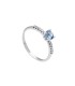 Anello Solitario Oro Bianco 9Kt  Zirconi