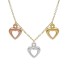Collana Cuori Pendenti Tre Ori 9Kt